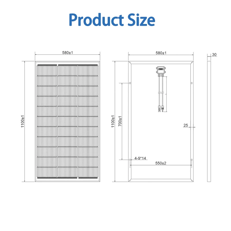 Obrázek 4: Anern solární panel 100aw monokrystalické 18v ip67 vodotěsný fotovoltaických panely maxi stejnosměrný 1000V solární paneles solární kemping RV domácí