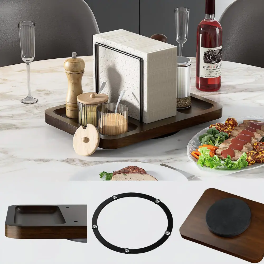 360 Rotating Tabletop Storage Rack Modern Kitchen Organizer For Spice Bottles Tissue Remote Control Snacks Home Tray