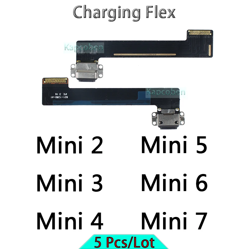 

5 Pcs Charging Flex for Ipad Mini 2 3 4 5 6 7 2015 2019 2021 2024 5th 6th 7th Generation USB Ports Charger Dock Connector