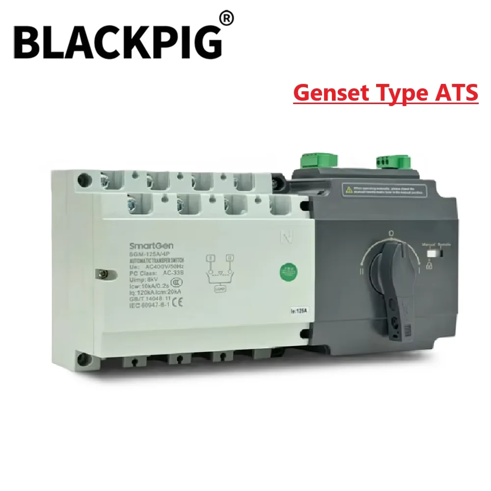 SmartGen 250A 400A 630A 4P ATS SGM Genset Generator Dual Power Automatic Transfer Switch Match With Generator AMF Controller