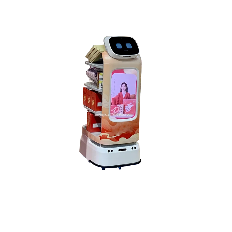 Робот-официант, обслуживание ресторана, доставка еды в помещении, с 4-мя подносами, легкий робот-официант для рекламы