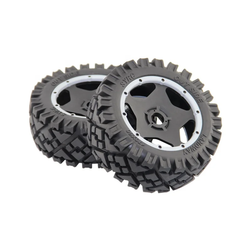 2pcs SY ROVAN Front Tires & Wheels Spare Parts for 1/5 SY HPI KM BAJA 5B RC Car Parts