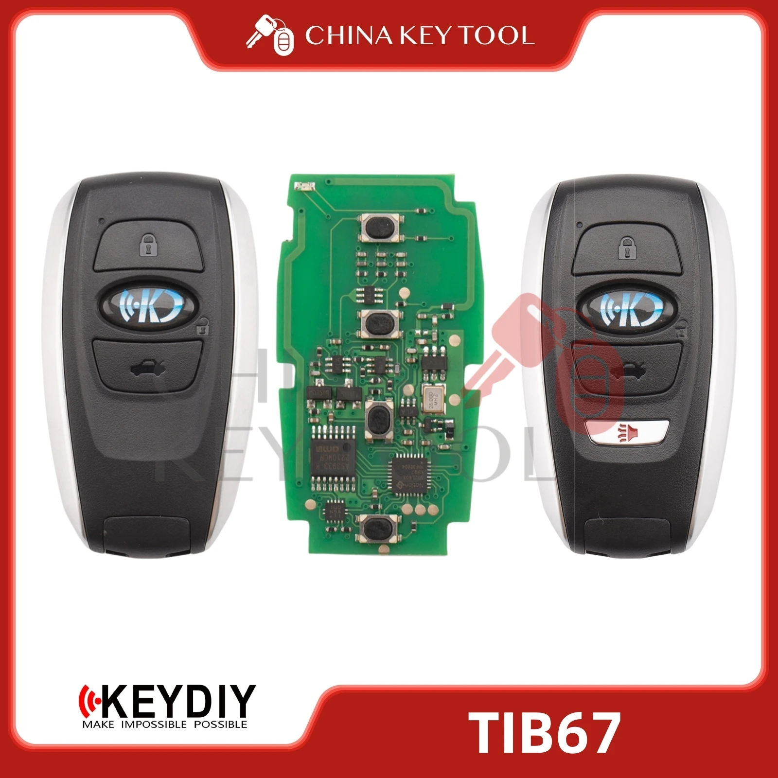 KEYDIY KD TIB67-3 TIB67-4 Universal Smart Remote Key with 8A 4D Chip for Subaru Type Keyless Entry & Start Systems