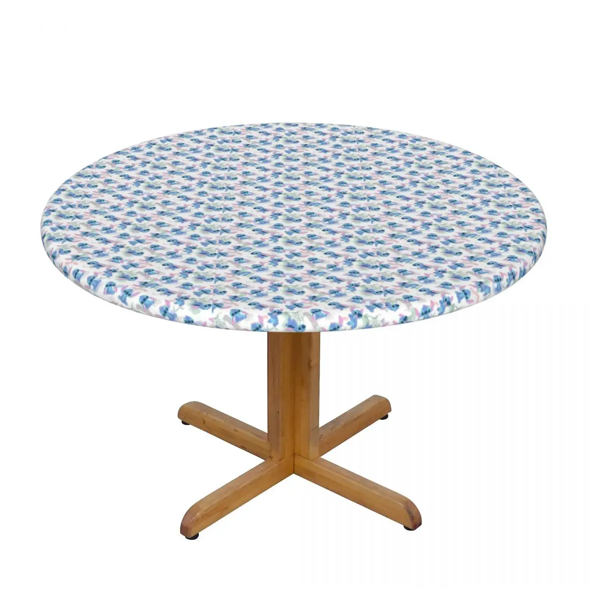 Customized Round Kawaii Stitch Tablecloth Fit 45