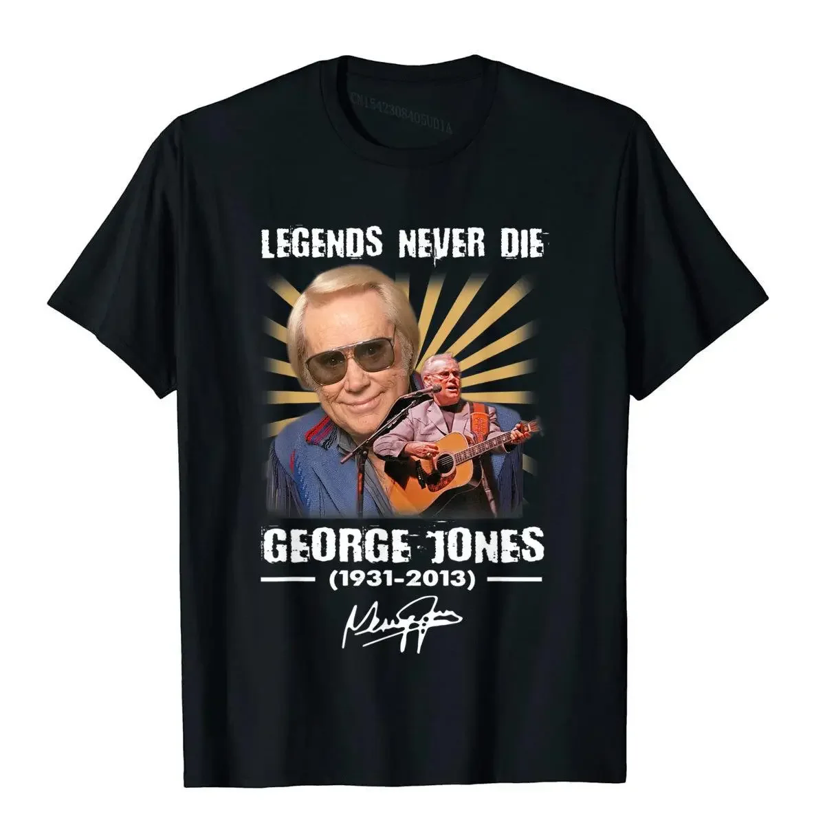 

Vintage George Tee Jones Love Outlaw Music Legends Never Die T-Shirt New Arrival Camisa T Shirt Cotton Men's Tops Shirts Fitness