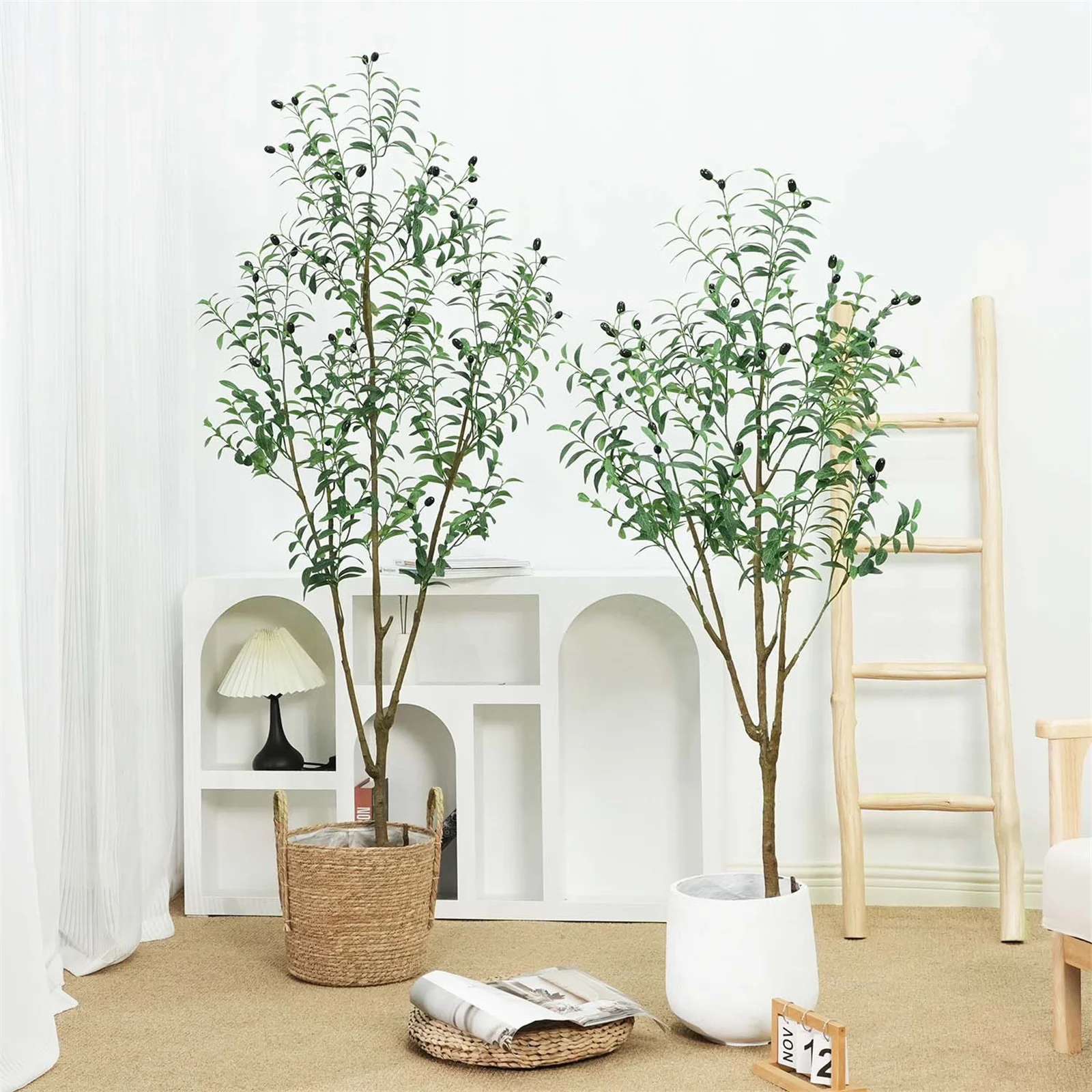 5.9 FT High Artificial Olive Tree Indoor Artificial Plants Potted Olive Silk Tree For Living Room Bedroom Office Decoration