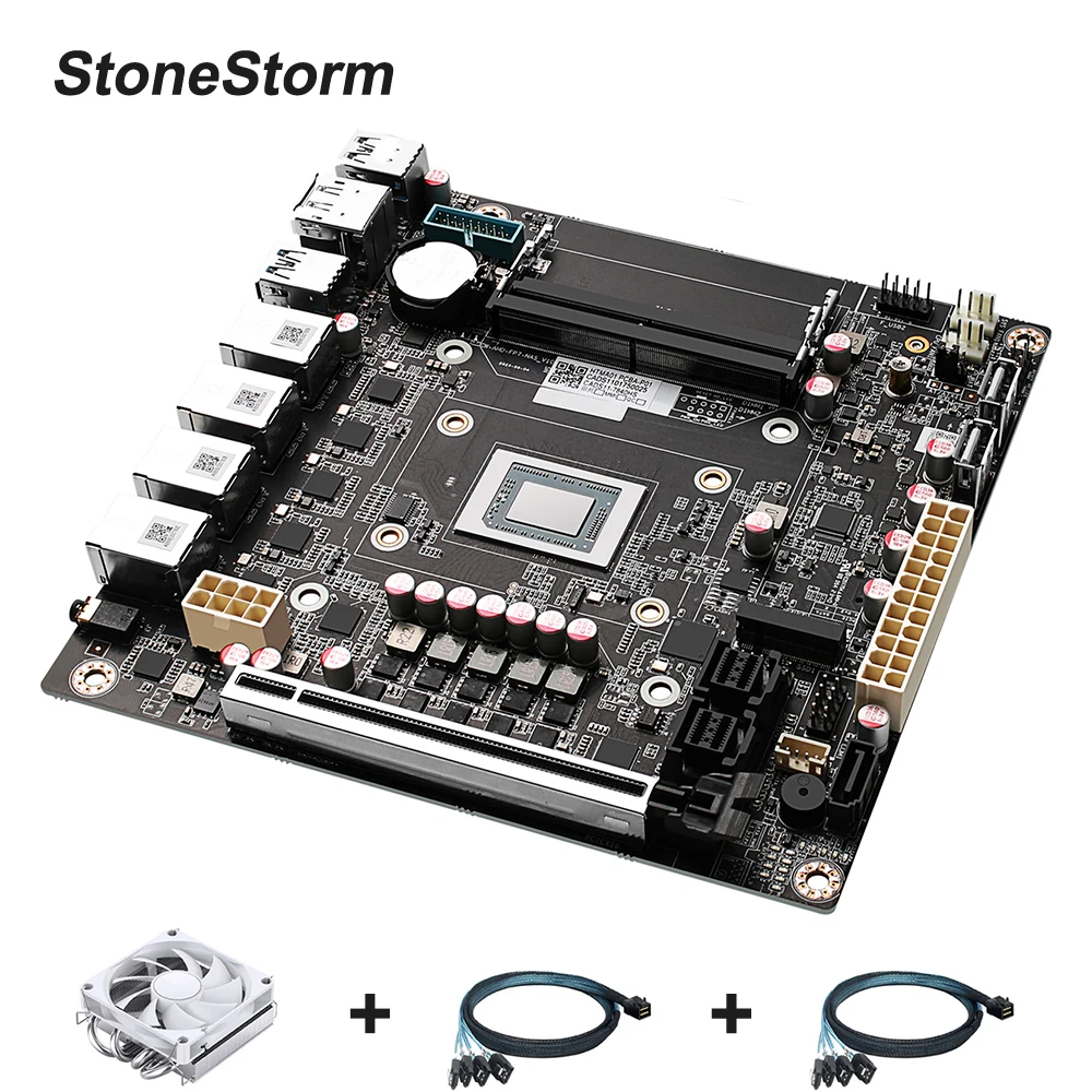 StoneStorm AMD R7 8845HS Mini ITX Motherboard 9-Bay NAS, USB4