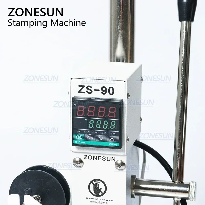 ZONESUN-máquina de prensado en caliente para ZS-90, Máquina Manual de estampado de bronce para tarjetas de PVC, cuero, papel, madera, entrenador,