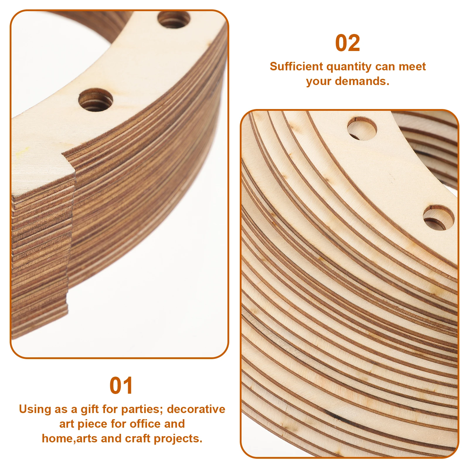 

24 Pcs Horseshoe Shaped Wood Slices 15x17cm Graffiti Craft Kids Art Project Accessories Unfinished Wooden Cutouts for Home