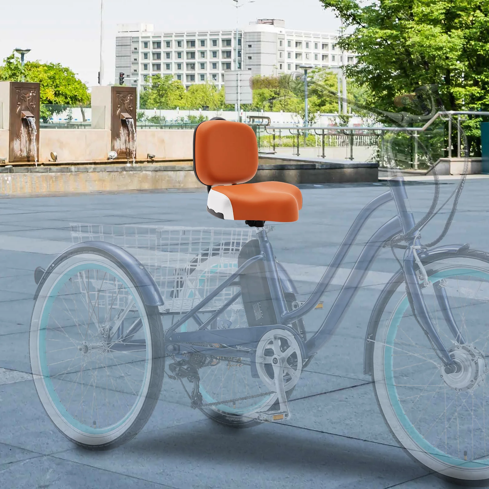 

Tricycle Seat with Backrest, Extra Wide Tricycle Saddle Seat with Back Support, Exercise Tricycle Seat Cushion