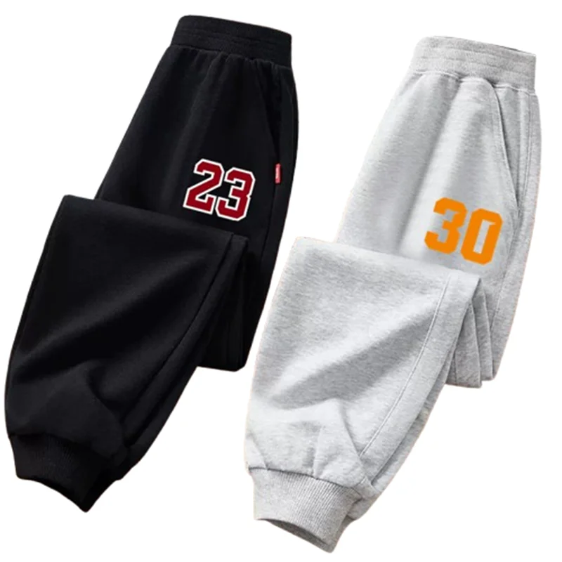 Pantalon de survêtement numéro de basket-ball pour enfants, Long, pour garçons, printemps-automne, sport, Jogging, 23/24/30