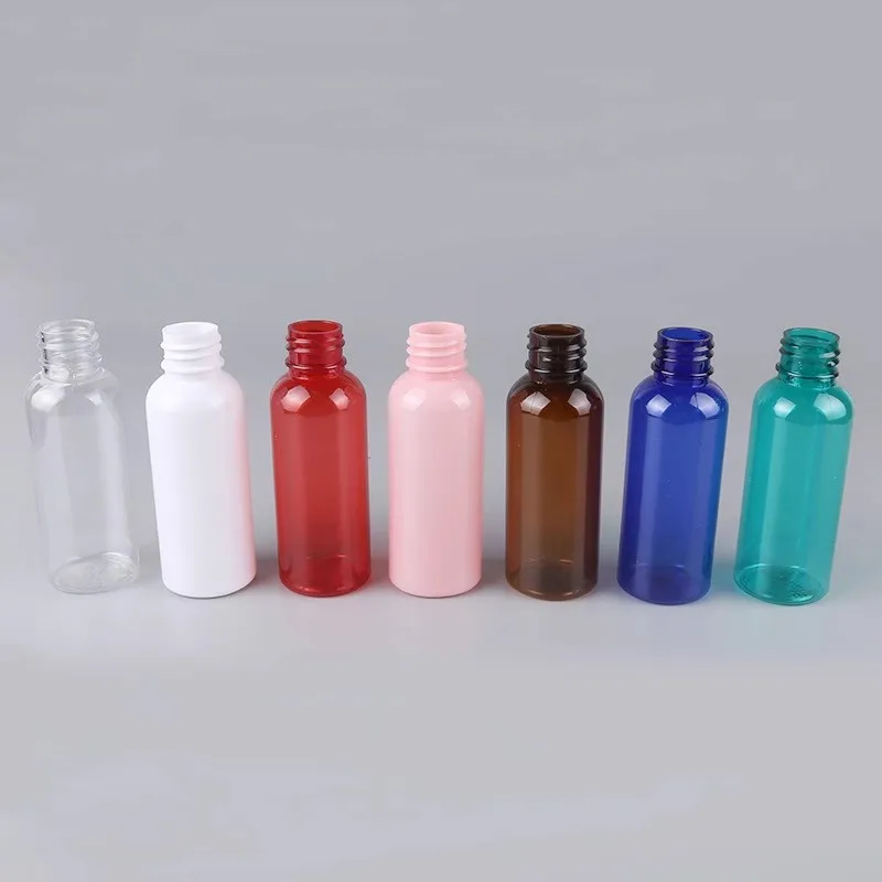 500 pz 50 ml Trasparente Rotondo PET Bottiglia di Plastica Spray Portatile 1.7 oz Contenitore di Profumo Vuoto Riutilizzabile Vasetti di Campioni Cosmetici Da Viaggio