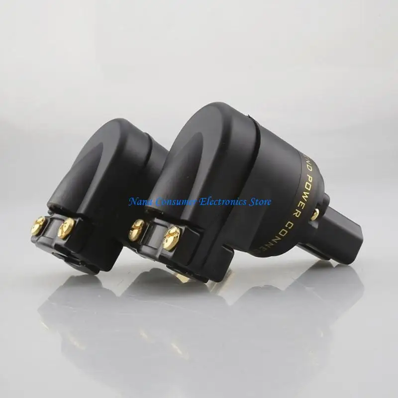 G7NE Premium 220V L Shaped Gold Plated Power Connector for Improved Auditory Quality in Compactly Setups
