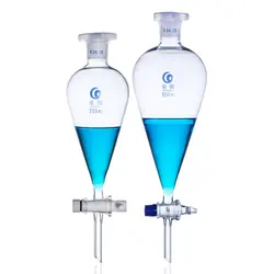 Lab Glass Pear-Shaped Separação Funil, Loikaw soltando o funil com PTFE Pistão, 60 125 250 500 1000ml, 1Pc