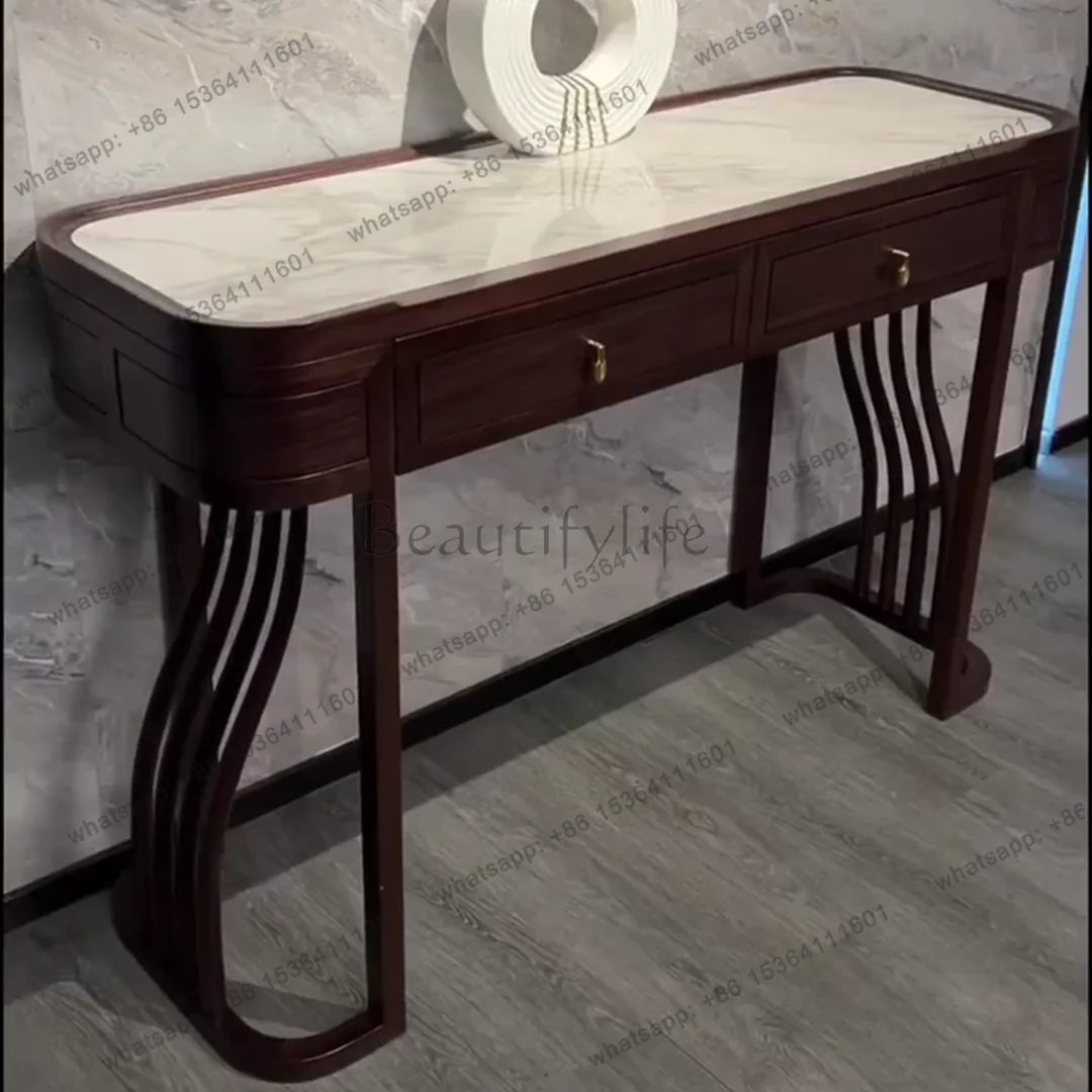 New Chinese Ebony Entrance Table Modern Light Luxury Zen View Table