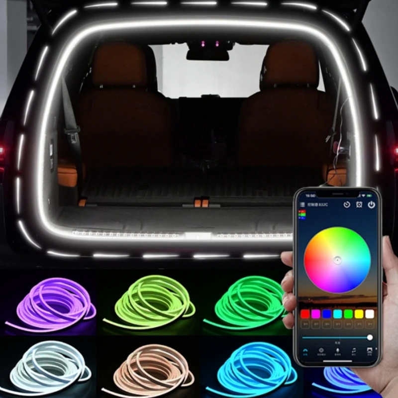 

Car Trunk Welcome Light with Colorful Atmosphere Effect Automatic On When Opened for Personalizing Decoration Simple H9EE