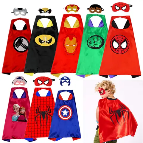 3-12Y Kids' Superhero Cape Movie Spider Cloak Halloween Mask Costume Boys Girls Birthday Gift New Year Festival Performance Wear