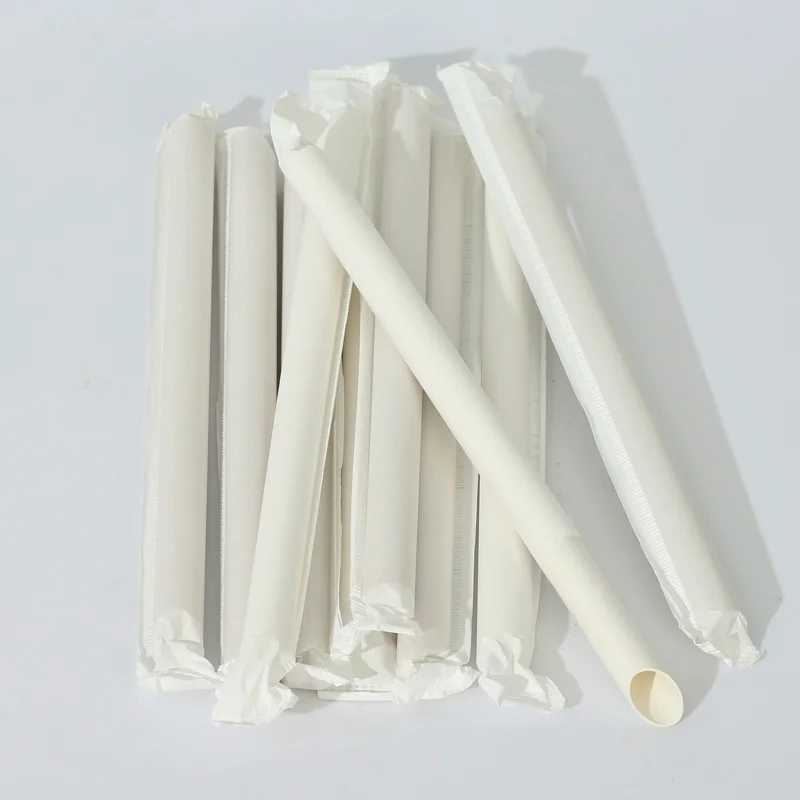 

100 White Paper Straws of 12mm Calibre and 190MM Length, Suitable for Boba Milk Tea, Enjoy the Silky Smoothness