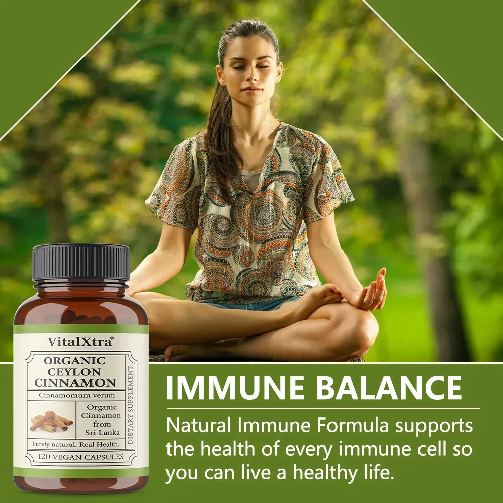 Ceylon Cinnamon Capsules | Immune System, Healthy Weight Management | Non-GMO, Gluten Free | 475Mg - 120 Capsules