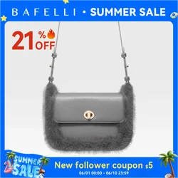 BAFELLI 2025 NEW WOMEN'S BAGS FASHION TRENDING FUR GENUINE LEATHER LUXURY BRAND ORIGINAL DESIGNER CROSSBODY SHOULDER PURSE