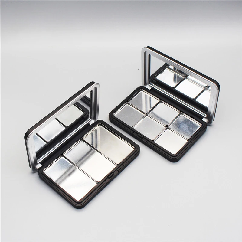 New Empty Eyeshadow Palette Reusable Powder Blusher Eye Makeup Storage Dish With Mirror For Girls DIY Eye Shadow Dispensing Box