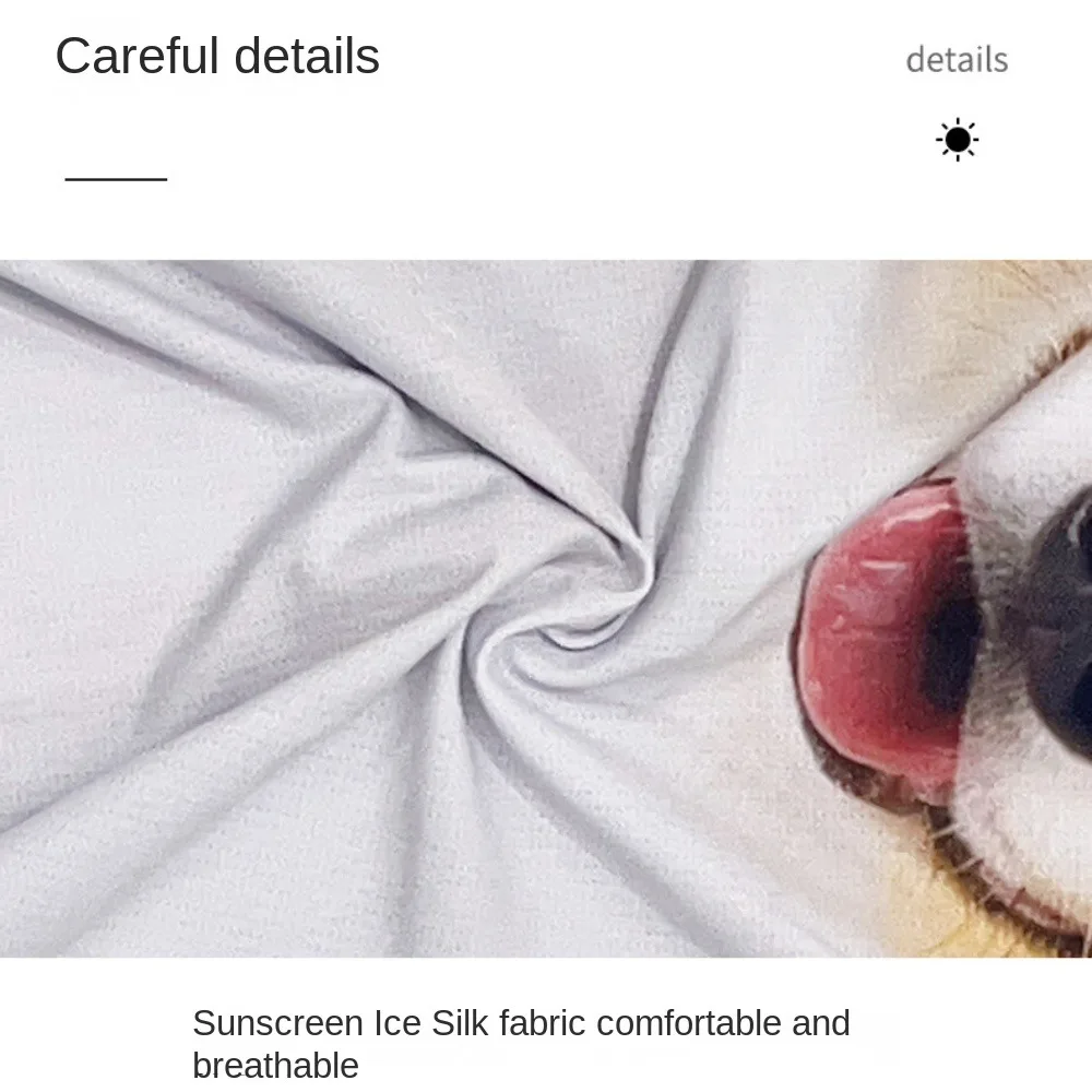 Bicycle Headwear Breathable Animal Face Cover Scarf Hanging Ear Elastic Cool Face Scarf 3D Windproof Cycling Balaclava Summer