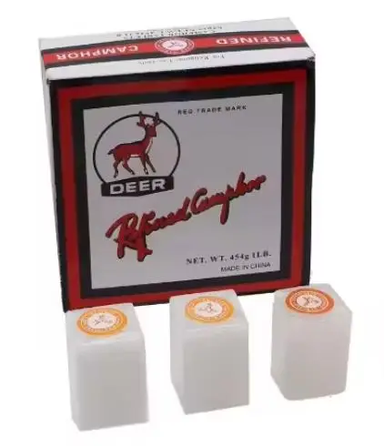 1 Box 454g 1lb Deer Brand Refined Camphor Tablets/blocks Moth Silverfish Avoid Translucent Pure Toilet Wardrobe Religious Use