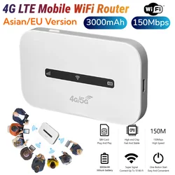 4G LTE Mobile WiFi Router 150Mbps Portable WiFi Hotspot with Sim Card Slot Wireless Internet Router Modem for Car Travel
