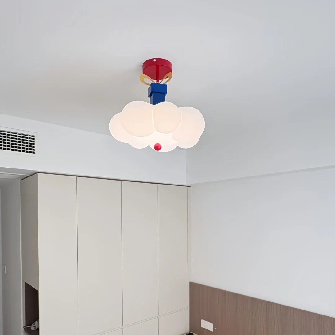 LED Feather Ceiling Light, Romantic French Kids Bedroom Lamp, Warm Nursery Ceiling Lamp for Boys Girls Children Room Decor