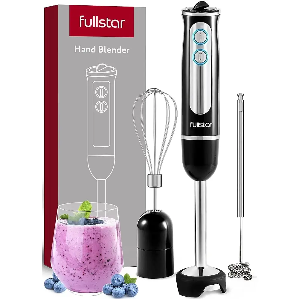 

Immersion Blender Set, 9-Speed 500W Handheld Electric Hand Mixer, Smoothie Blender (3-In-1, Black)
