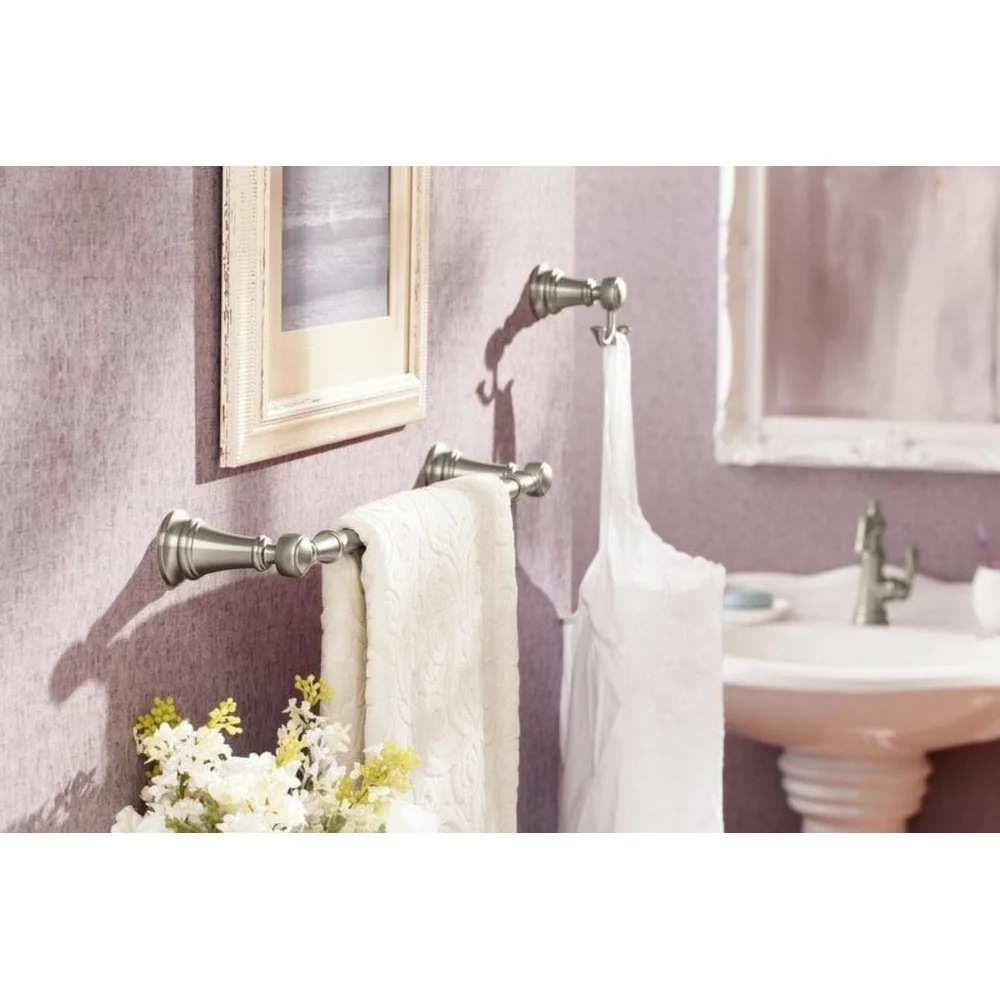 Victorian Chrome Double Robe Hook with Porcelain Inlays Easy Installation Corrosion Resistant Bathroom Accessory Elegant Design