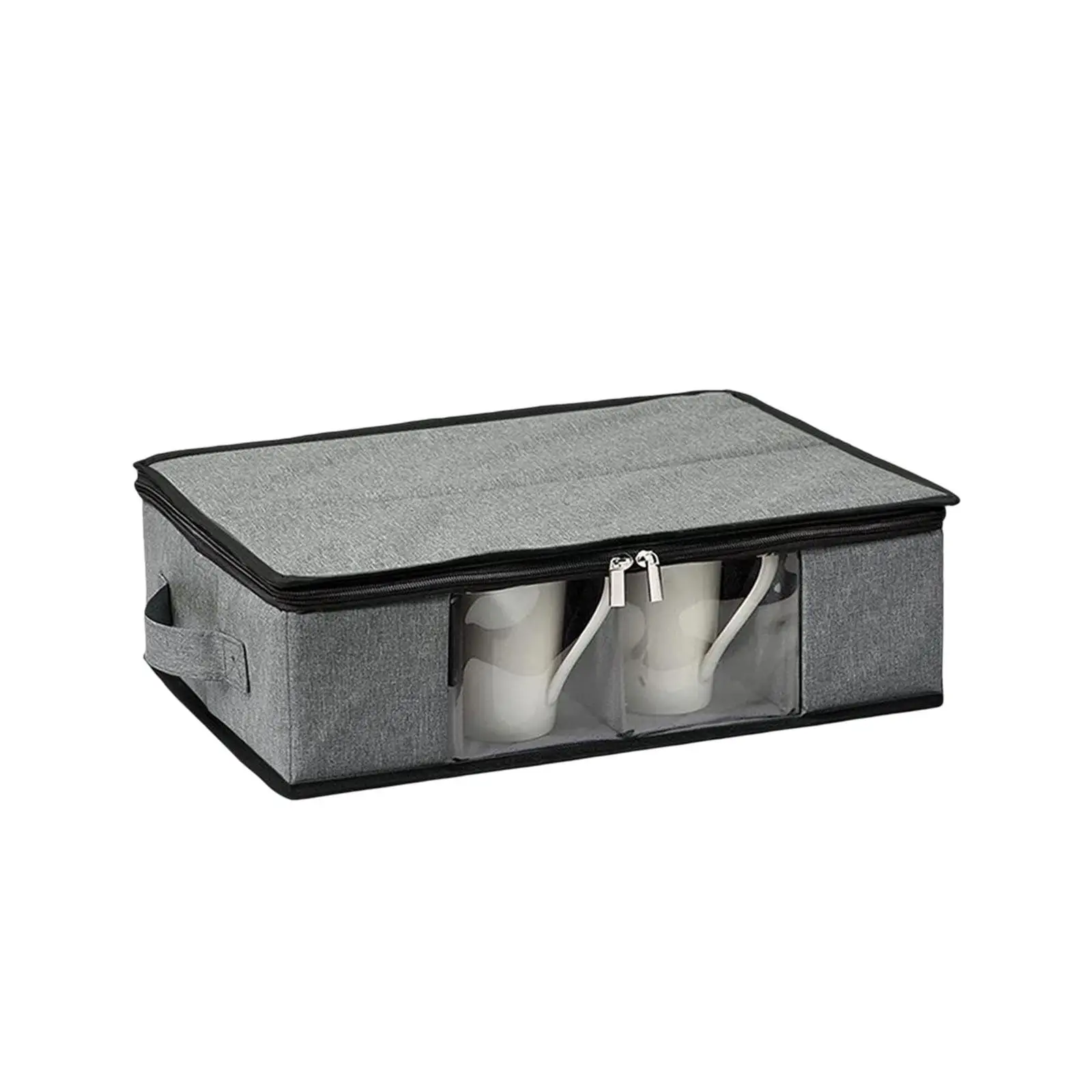 

Coffee Mugs Tea Cups Clear Portable with Handles Storage Containers Chest