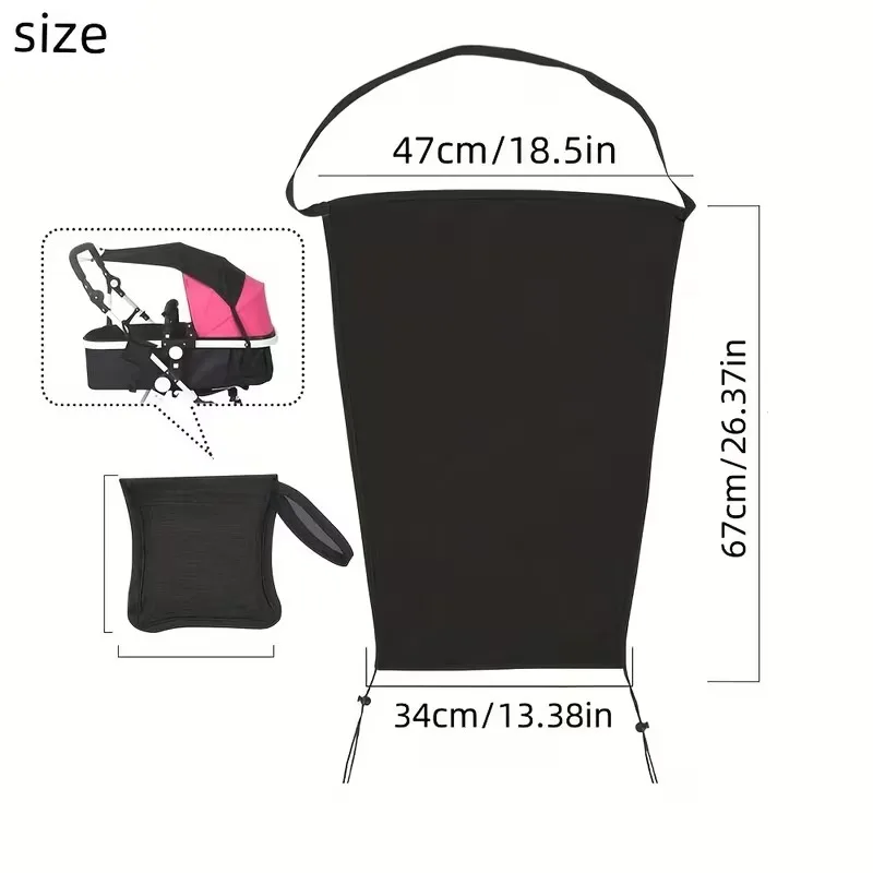 Pram Sunshade Sun Cover Sun Shade Stroller for Baby Universal Waterproof Stroller Sunshade Cover Anti-UV with Viewing Window