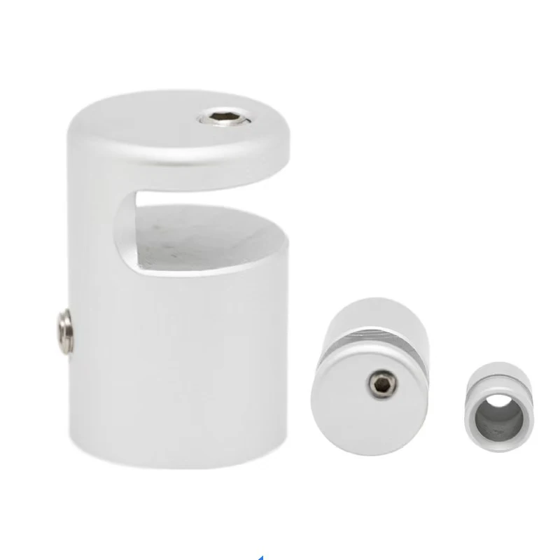 2pcs/set Aluminum Alloy Side Clamps Non-perforated Advertising Nails Decorative Paintings Glass Decorative Plates Fixing Screws