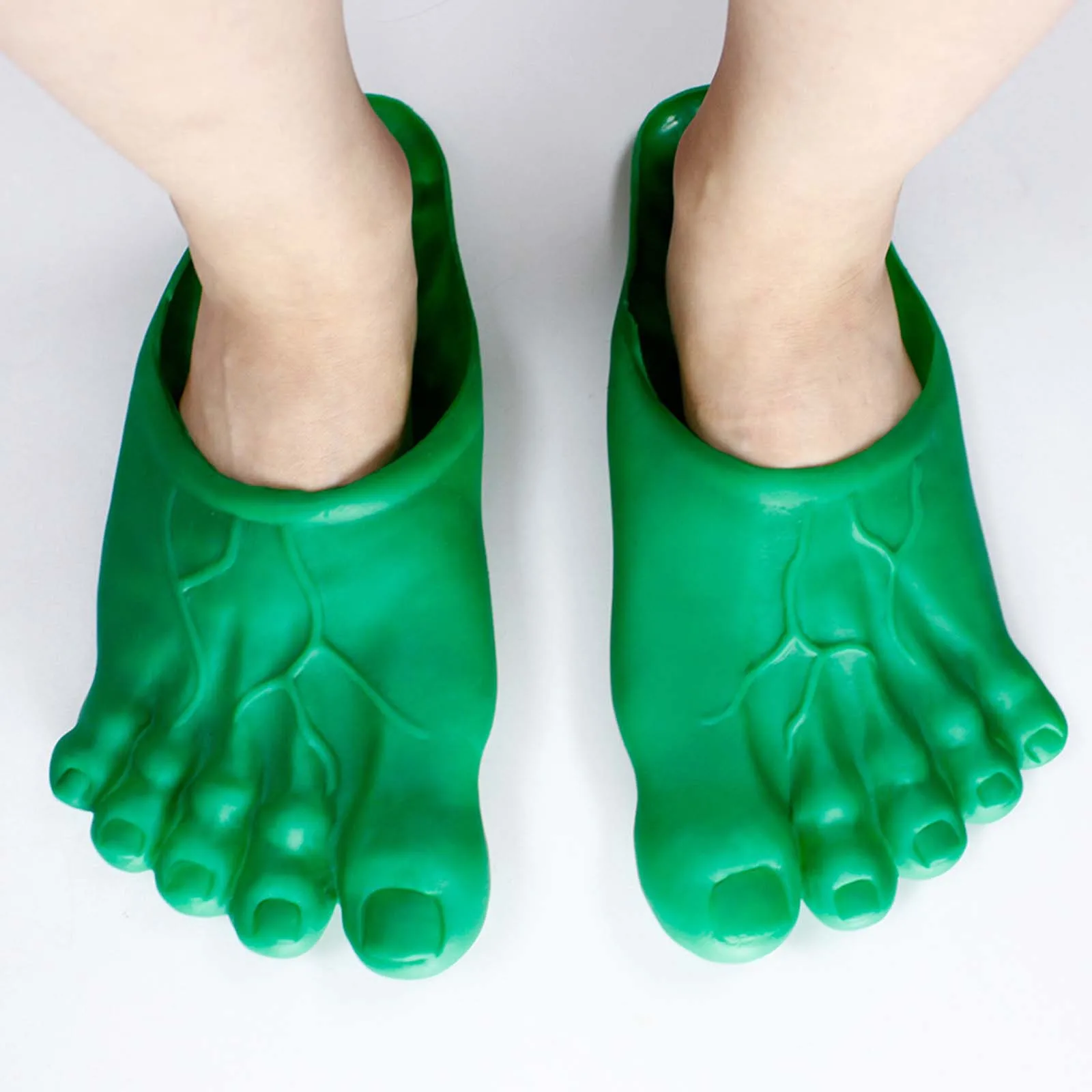 PVC Funny Bare Feet Slippers Bigfoot Shoes Toe Slides Flats Party Funny Sandals Scary for Adult Halloween Costume Accessories