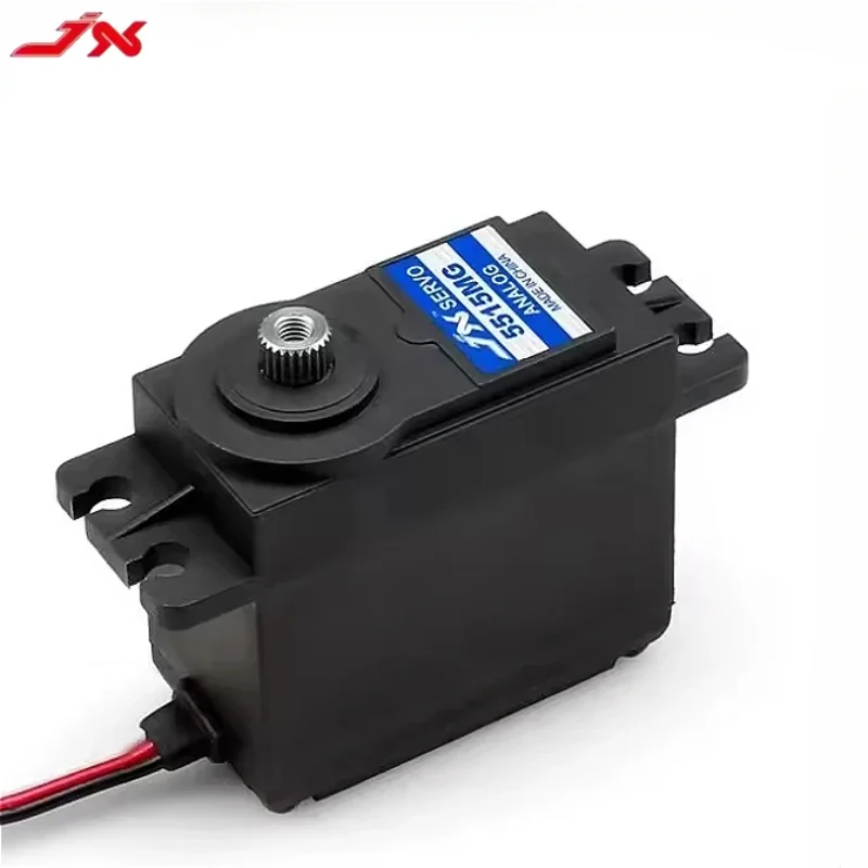 JX PS-5515MG 15.32 كجم - سم 6 فولت أجهزة تناظرية، 4.8 - 6 فولت 0.16 - 0.18 ثانية/60 °   2BB ميتال جير 265 ملم سلك 60 جرام RC سيرفو