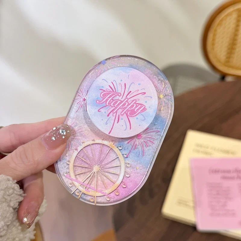 

Luxury Fireworks Glitter Liquid Quicksand Magnetic Phone Ferris Wheel Grip Holder for Magsafe Socket Case Cover Bracket Stand