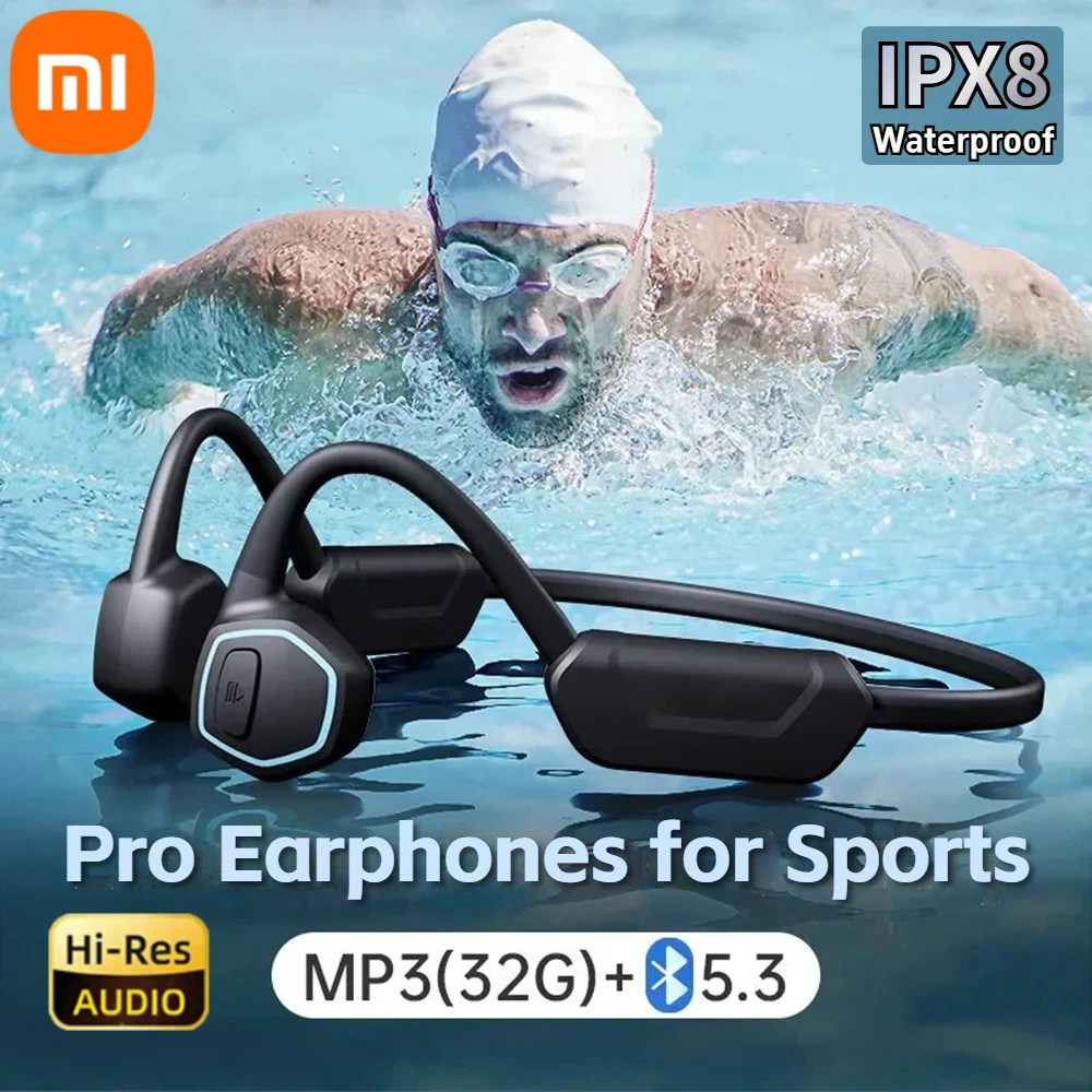 Xiaomi Bone Conduction Wireless Earphones IPX8 Waterproof Sports Bluetooth Headset 32GB Memory MP3 Player For Swimming Running