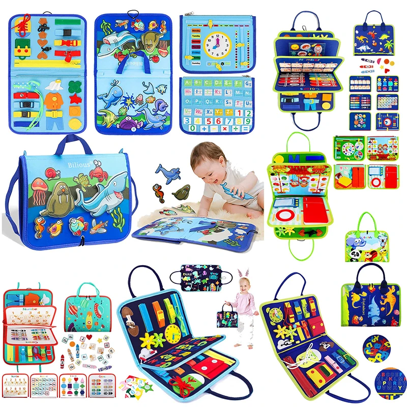 

Montessori Busy Book Educational Toys For Toddler Portable Activity Travel Board Fine Motor Skills Early Education Learing Toys