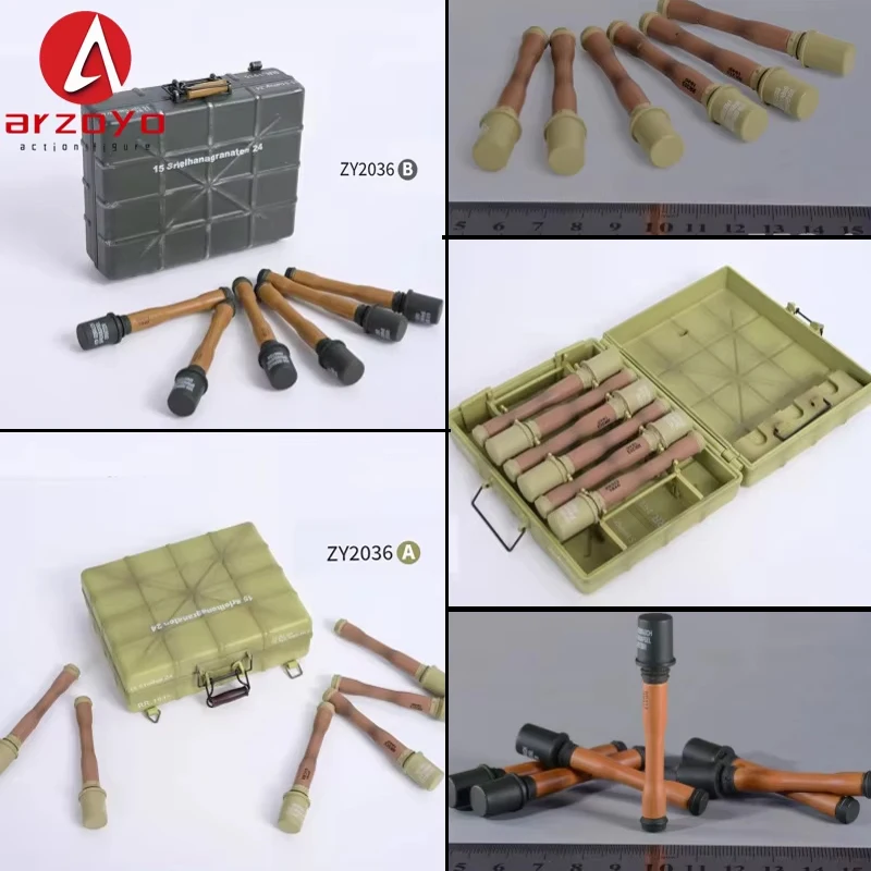 ZY2036 1/6 Scale Grenade กล่องชุด 6pcs Grenades หัวเข็มขัดโลหะทหาร for12'' Action Figure อุปกรณ์เสริม