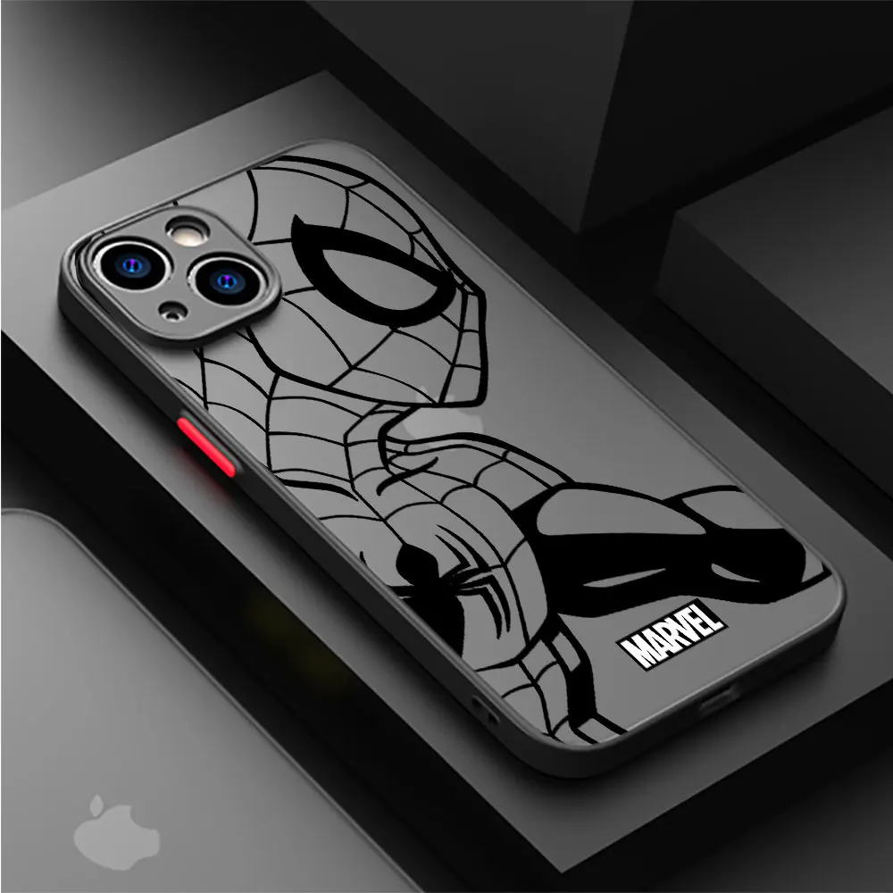 Marvel Spiderman Iron Man Case for Apple iPhone 15 Pro 8 XS X SE 14 Plus 7 6S Plus 11 Pro Max 13 12 Mini XR 12 Shockproof Funda