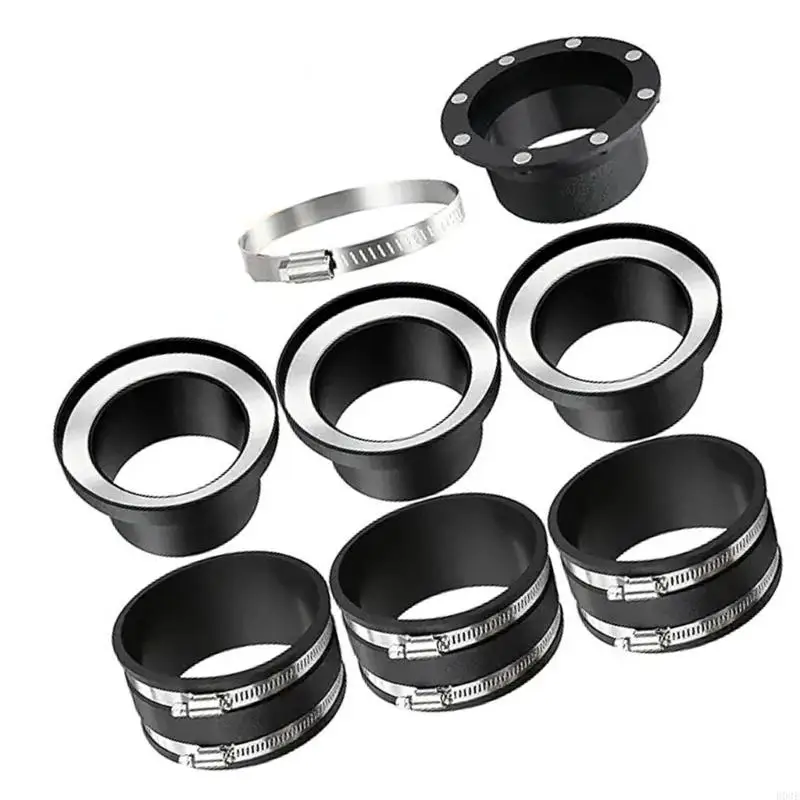 Packung mit 8 Gummi-Staubsammelanschlüssen für 4-Zoll-Schlauch-Werkstatt-Staubsystem ohne Klemmen B03E – Detail 7