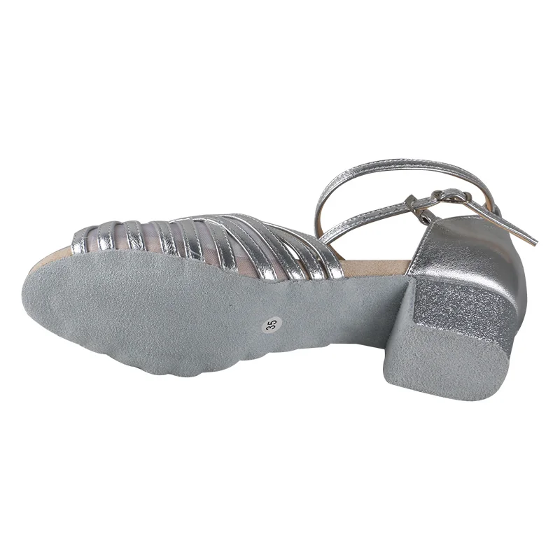 Venus Lure Practice Latin Goat Leather Dance Shoe Black Short Square Heel Thick insole Dance Shoes Genuine Leather Soft Sole