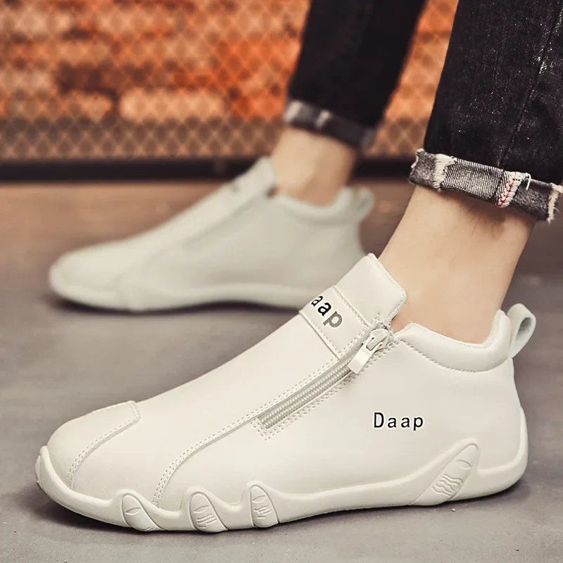 British Style Fashion Short Boots Men Luxury Leather Anti Slip Comfortable Work Shoes Outdoor Travel Sports Casual Shoes