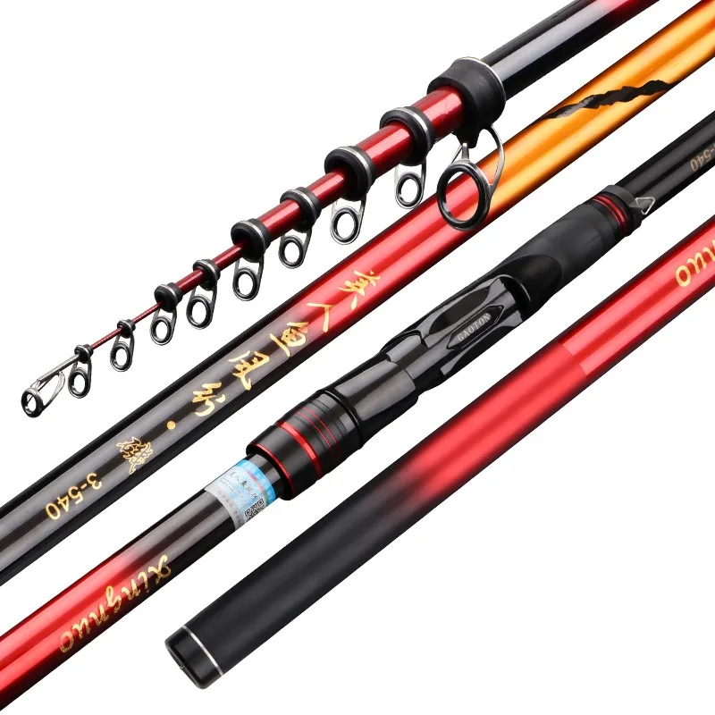 Rock Fishing Rod with Sliding Float, Special Carbon, Long Distance, Cast Sea Rod, Super Hard, Ultra Light, Large Guide Ring