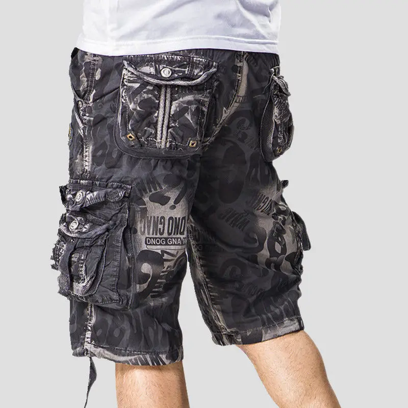 Y2k męskie spodenki w stylu Vintage kamuflaż militarne letnie Oversize wiele kieszeni męskie na co dzień duże rozmiary luźne szerokie spodnie