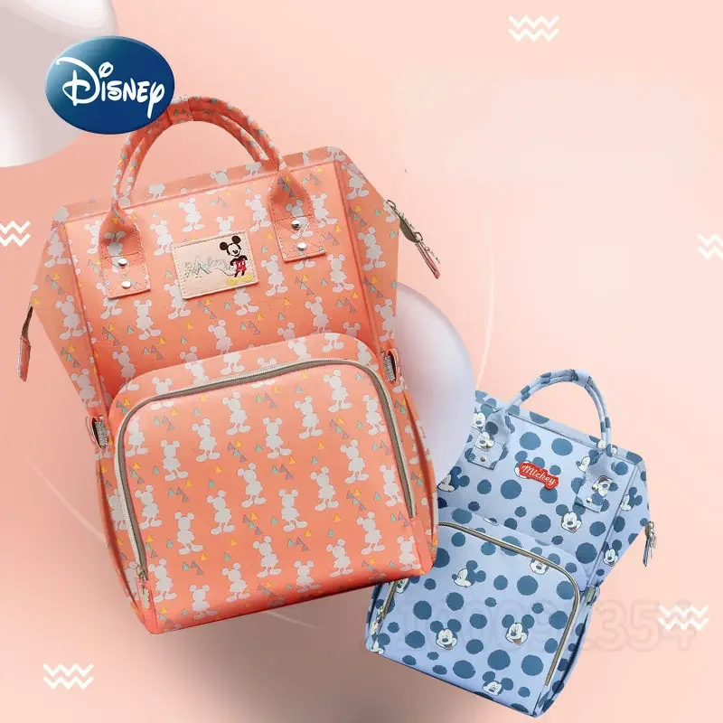 Disney Mickey Original New Diaper Bag Backpack Luxury Brand Baby Bag Large Capacity Multifunctional Cartoon Baby Diaper Bag