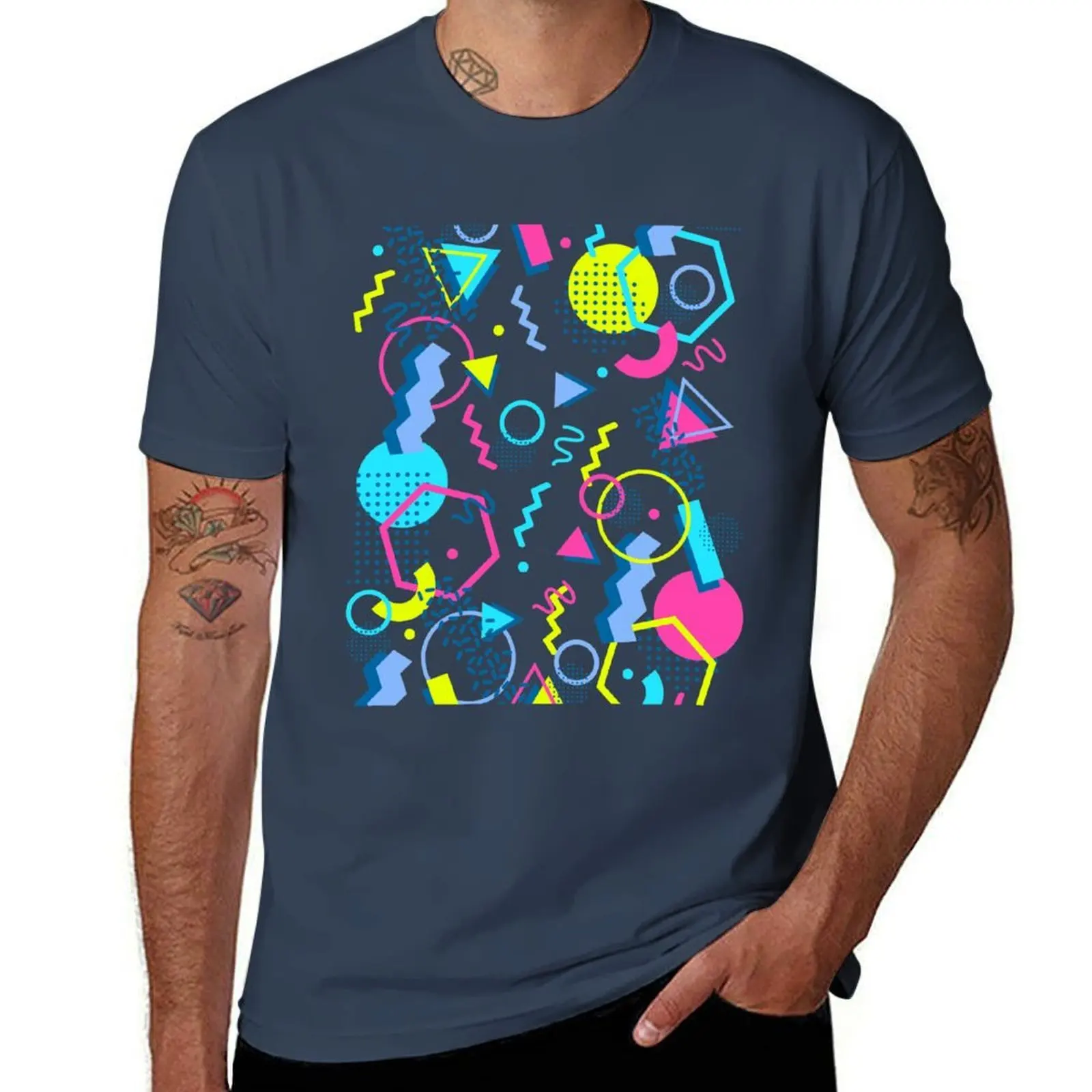 

Retro Style 70s 80s 90s Memphis Style Abstract T-Shirt t shirts for man graphic tees T-Shirt