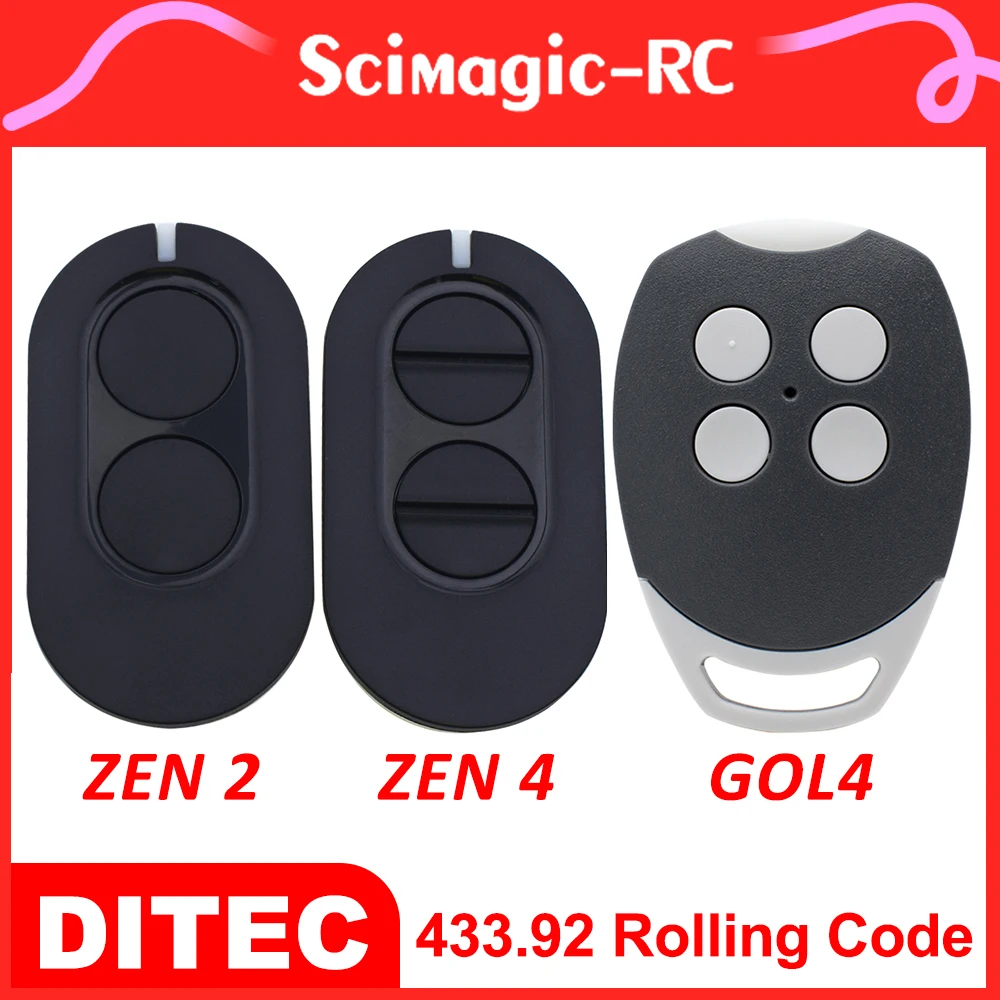 Compatible with DITEC Entrematic ZEN 2/ ZEN 4 DITEC GOL4 BIXLS2 BIXLP2 BIXLG4 Garage Door Remote Control 433.92MHz Rolling Code