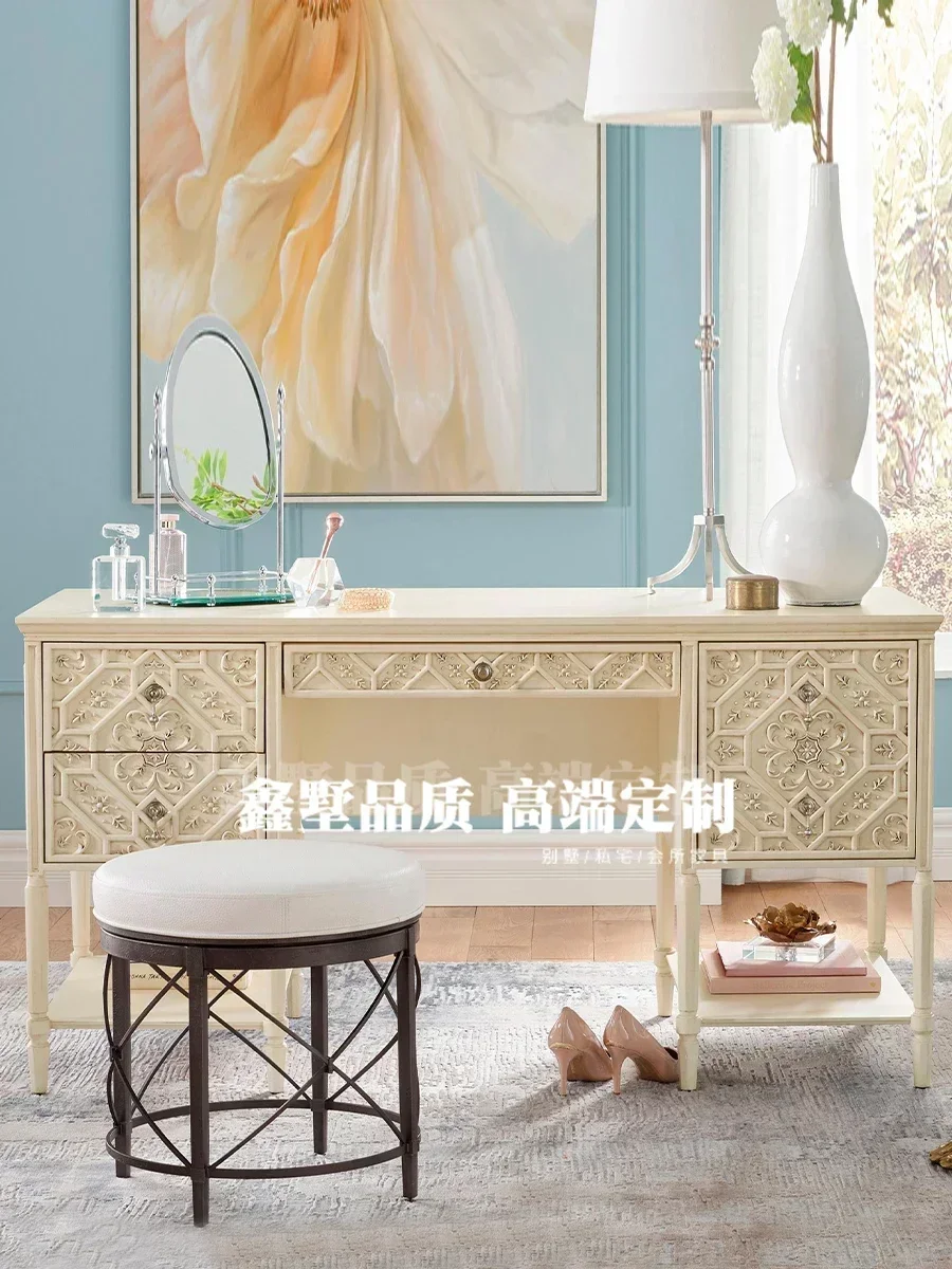 مكتب ريترو لغرفة المعيشة، مكتب كتابة منزلي، مكتب كمبيوتر أمريكي من الخشب الصلب ذو مظهر جيد #3